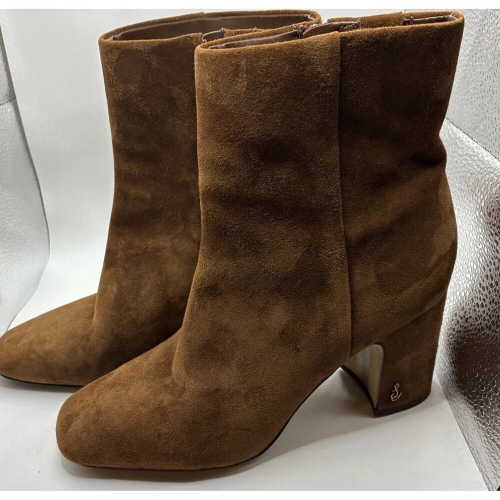Sam Edelman Codie Booties Women’s 7 Brown Dark Caramel Suede Ankle Boots
